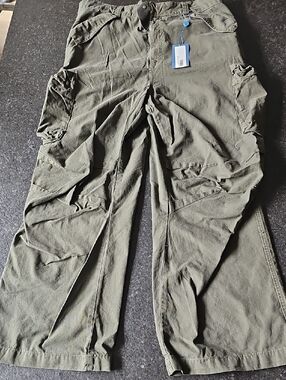 Men's Olive Cargo Pants with Side Pockets
